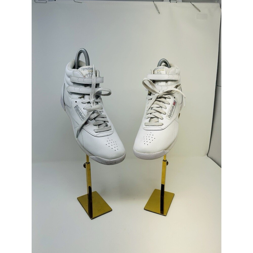 Reebok Freestyle Hi Athletic Shoe High Top Sneaker Trainers White Womens 8